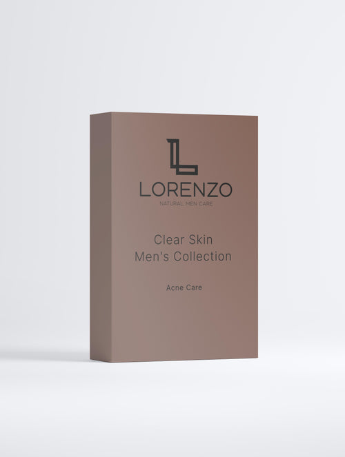 Acne Care Collection Box von Lorenzo – Set aus mehreren Pflegeprodukten in weißer Box mit Logo, auf hellem Hintergrund präsentiert
