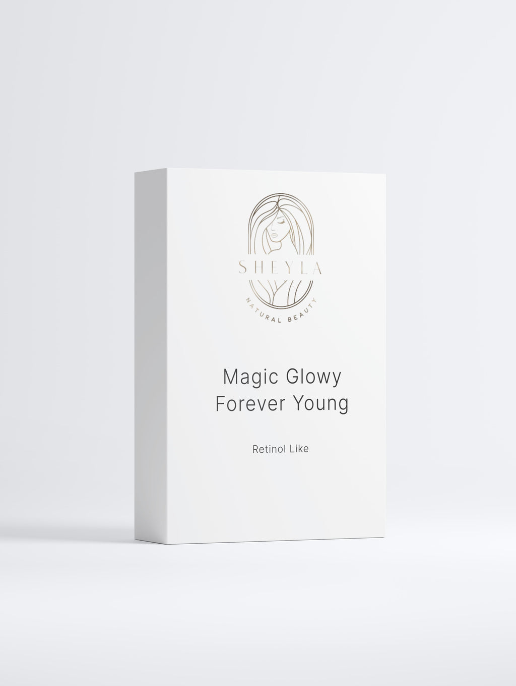 Magic Glowy Collection von Sheyla – Pflegeset mit Retinol-Like Beauty Elixier, Cleansing Mousse und Refresh Eye Cream weißen hintergrund