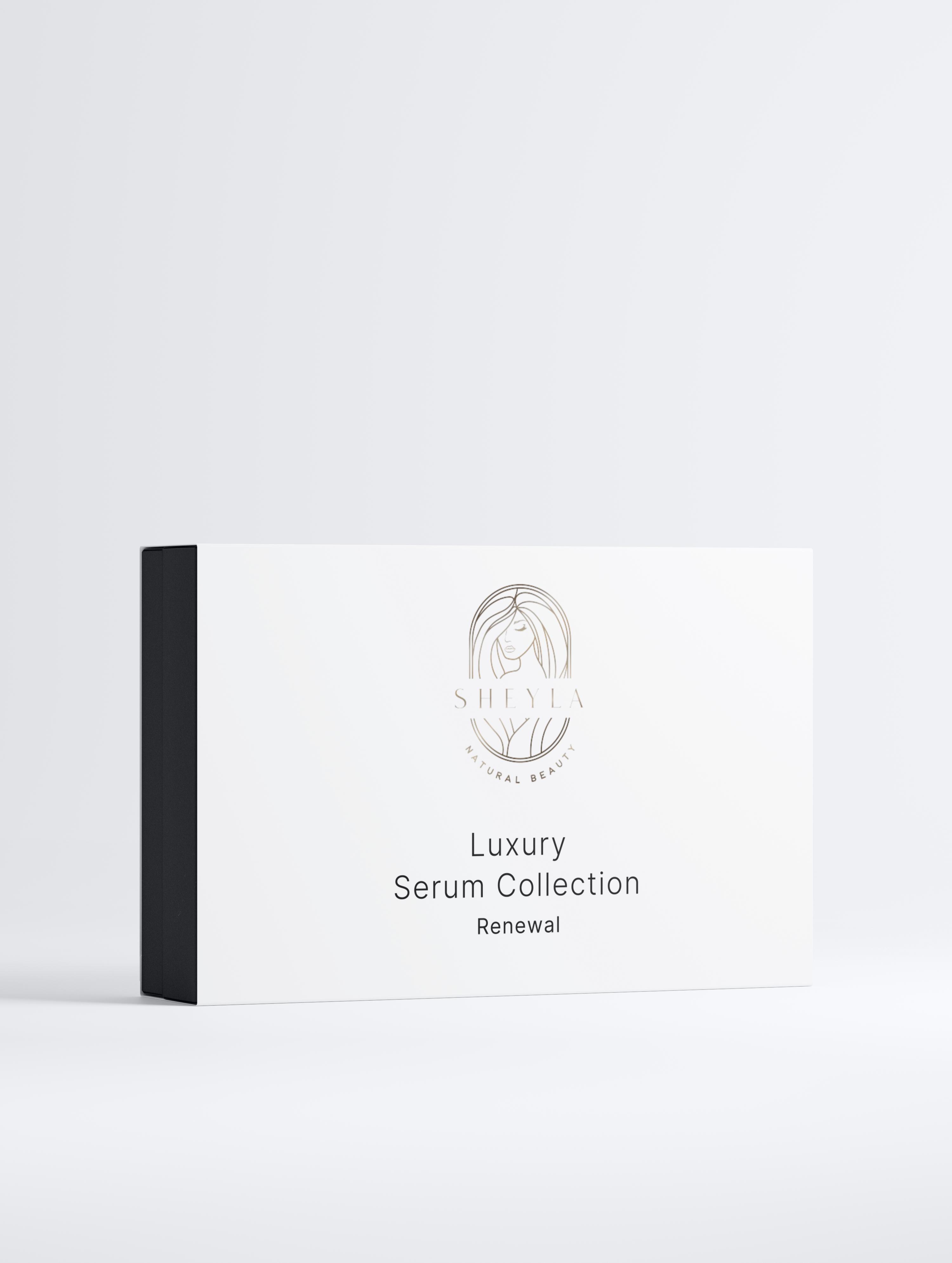 Luxury Serum Collection Renewal von Sheyla – elegante weiße Box geschlossen dargestellt auf hellem Hintergrund
